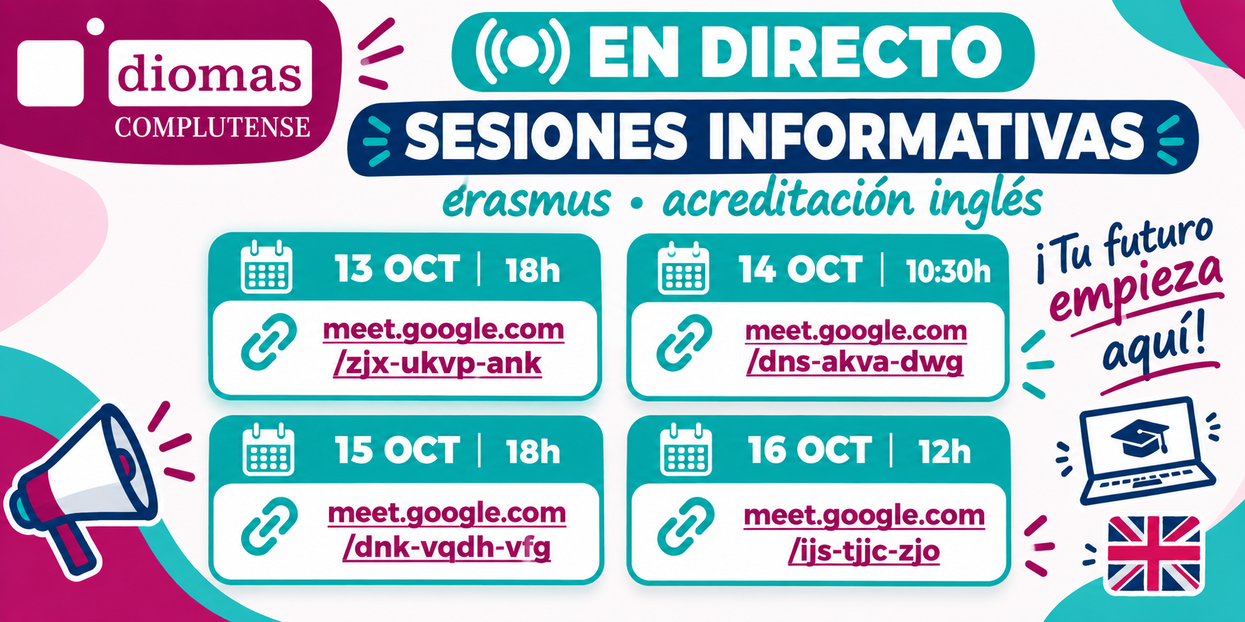 SESIONES INFORMATIVAS ONLINE ACREDITACIÓN INGLÉS ERASMUS